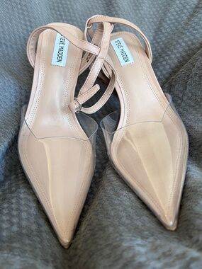 Steve Madden Clear / Nude Pointy Toe Heel